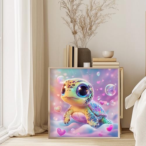 GEEHEIY Sea Turtle Diamond Art Kits for Kids, 5D Turtle Diamond Painting Kits for Adults Beginner, DIY Animal Gem Art Dots for Adults, Perfect for Home Wall Decor 14x14 Inch - Image 5