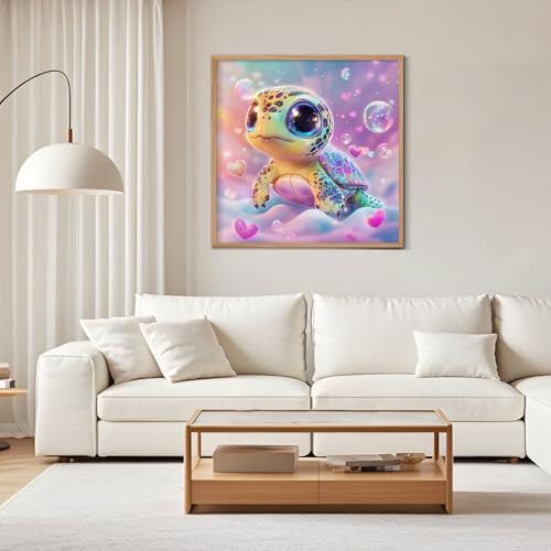 GEEHEIY Sea Turtle Diamond Art Kits for Kids, 5D Turtle Diamond Painting Kits for Adults Beginner, DIY Animal Gem Art Dots for Adults, Perfect for Home Wall Decor 14x14 Inch - Image 2