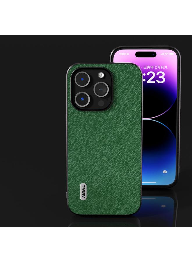 اس-توب جراب هاتف iPhone 14 Pro من ABEEL، مصنوع من الجلد الأصلي بحافة سوداء، من Mino - Image 4