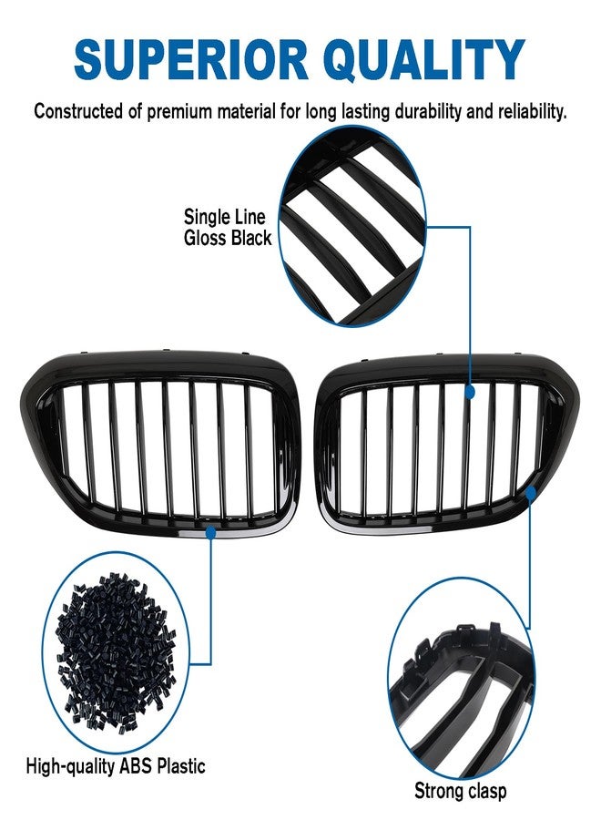 Billdio G30 Grille - Black Kidney Single Slats Grill Compatible With Bmw 5 Series 2017 2018 2019 2020 530E Xdrive 530I 540I 550I Abs Gloss - Image 3
