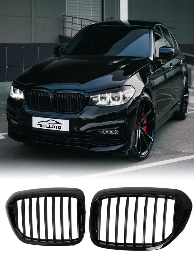 Billdio G30 Grille - Black Kidney Single Slats Grill Compatible With Bmw 5 Series 2017 2018 2019 2020 530E Xdrive 530I 540I 550I Abs Gloss - Image 1