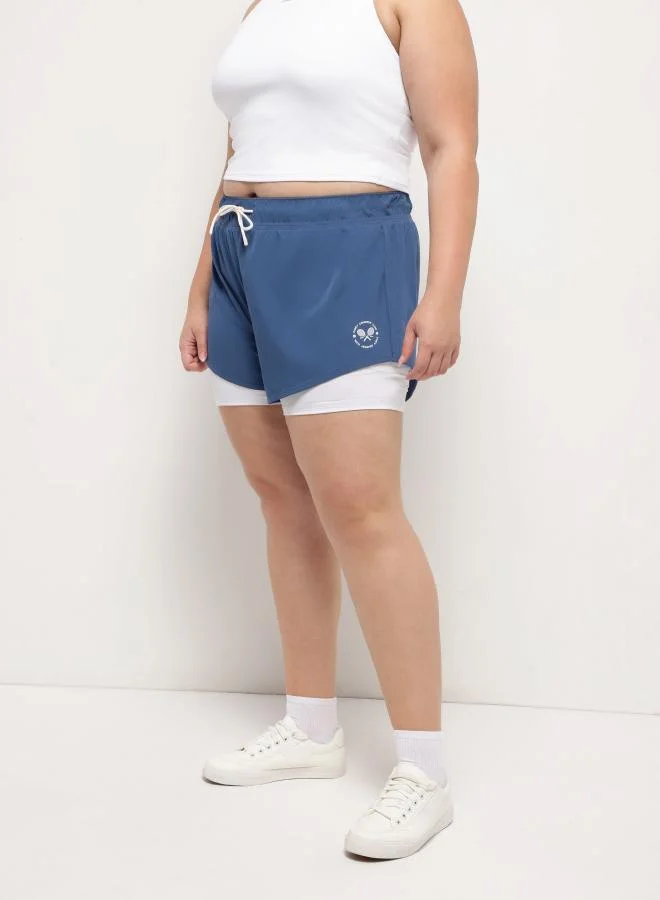 زيسي 2-in-1 Shorts for Women – Cobalt Blue Mist