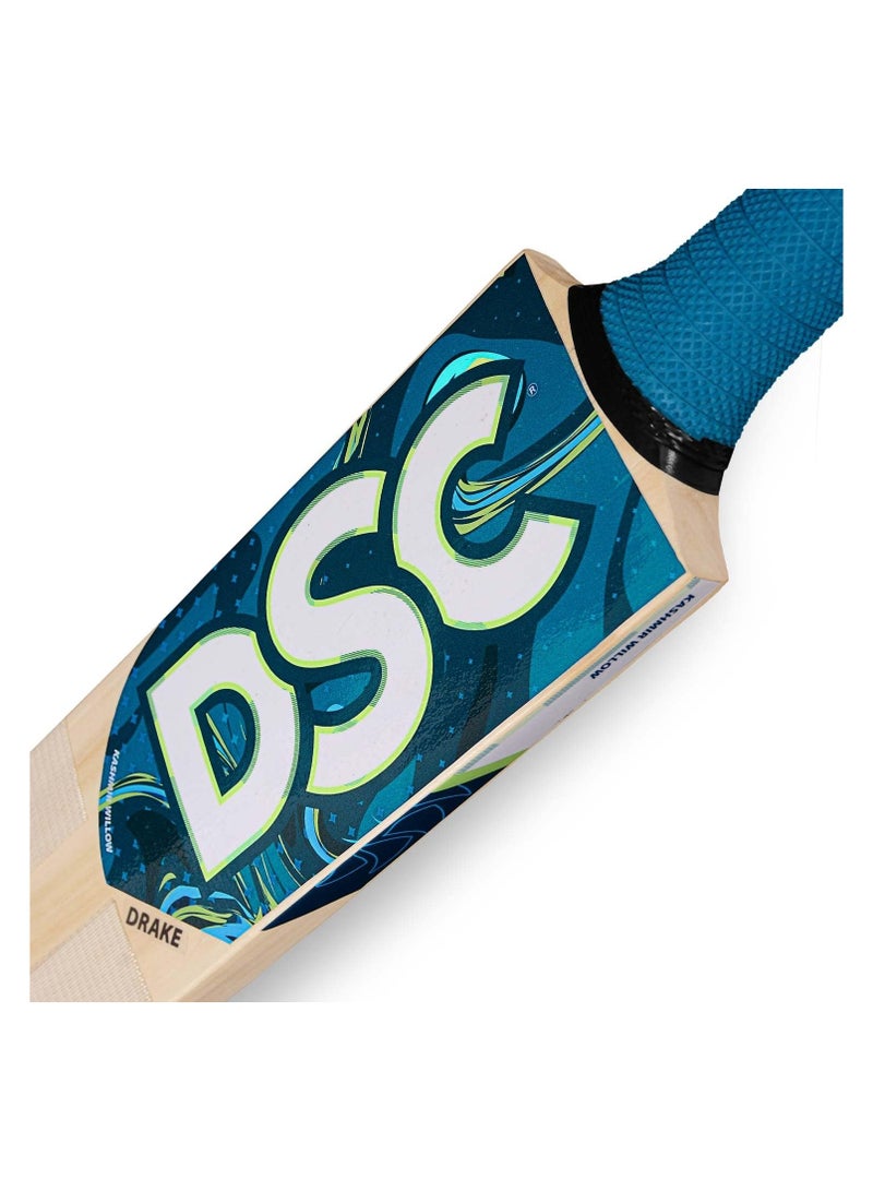 DSC Drake Kashmir Willow Cricket Bat | Size 4 | Short Handle | Lightweight Bat For Boys & Men | With Free Cover | Durable Wood For Leather Ball | Ideal For Intermediate Players - Image 4