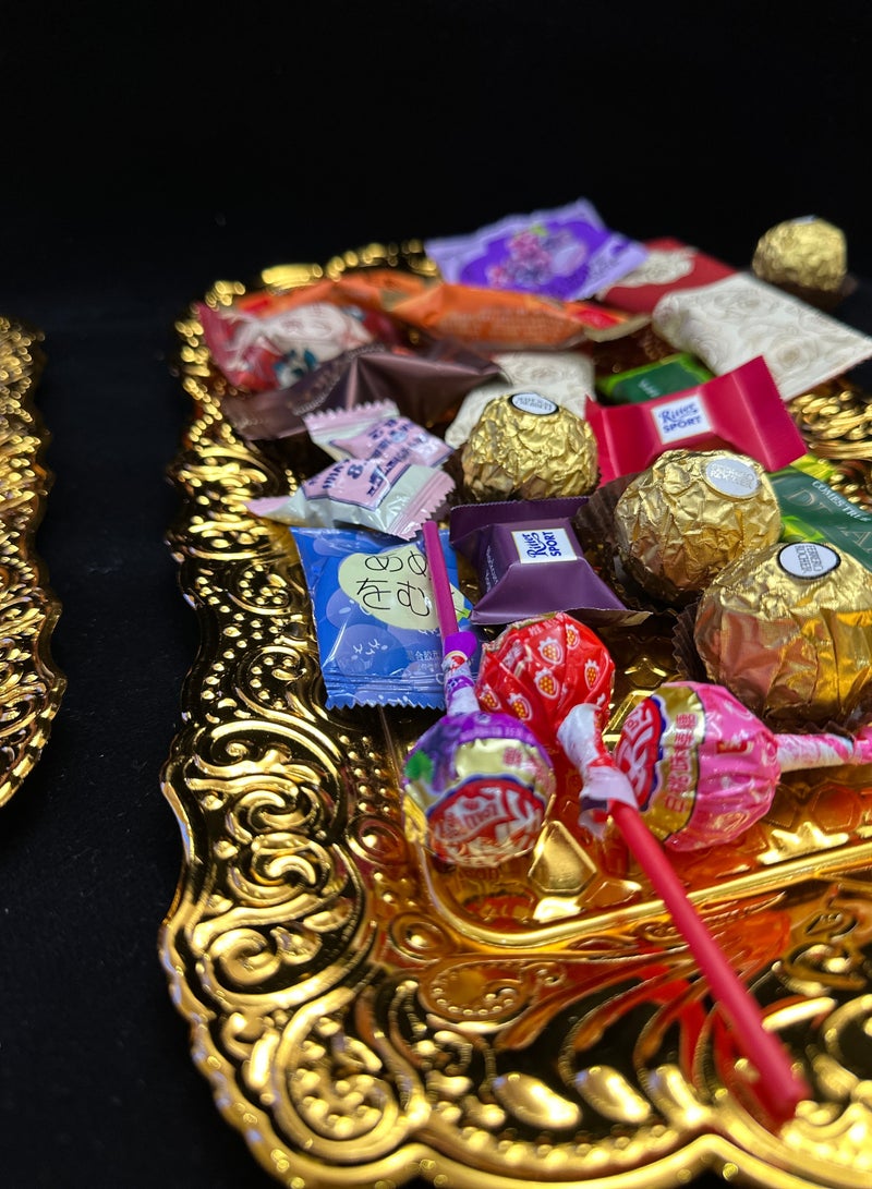 طبقين بتصميم مثالي صحن تقديم بقاعدة مخروطية الشكل للحلويات والمكسرات والتمور - Image 5