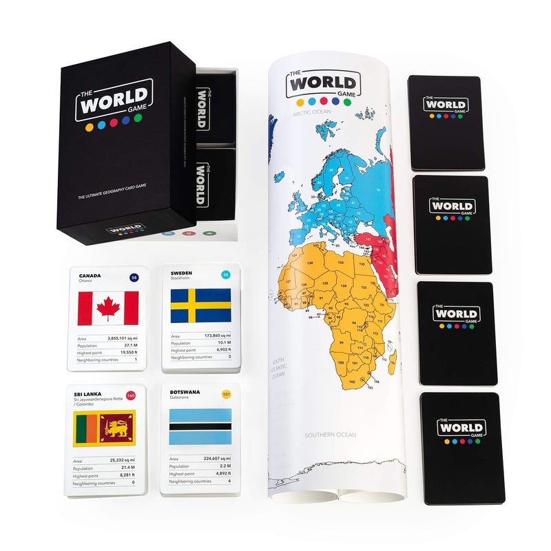 The World Game - Geography Card Game - Educational Games for Kids, Family and Adults - Cool Learning Gift Idea for Teenage Boys & Girls 8-12 with Map - Image 4