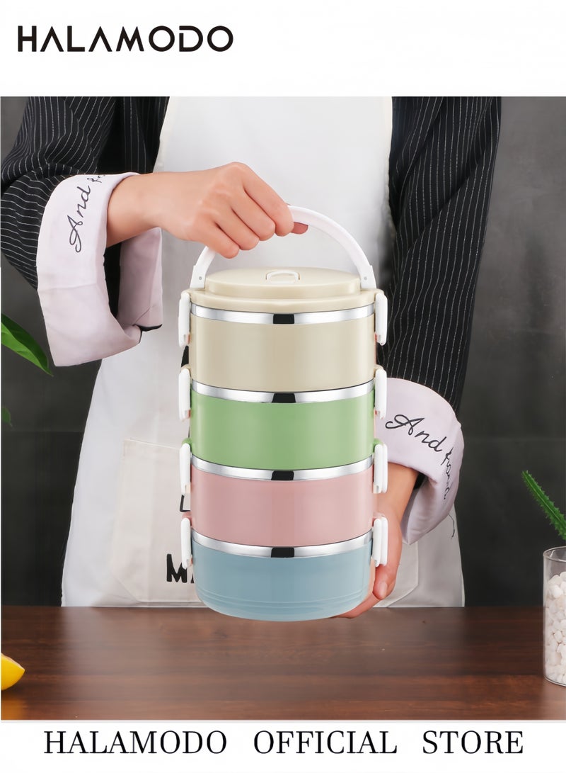هالامودو صندوق غداء من الفولاذ المقاوم للصدأ، حافظة حرارية محمولة للمكتب المنزلي للأطعمة، مطبخ داخلي وخارجي بينتو - Image 5