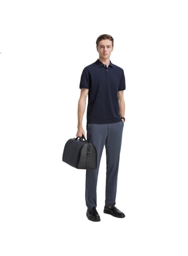 Youngor Men'S Summer Youth Men'S Business Casual Short Sleeve Polo Shirt Navy Blue 2Xl - Image 3