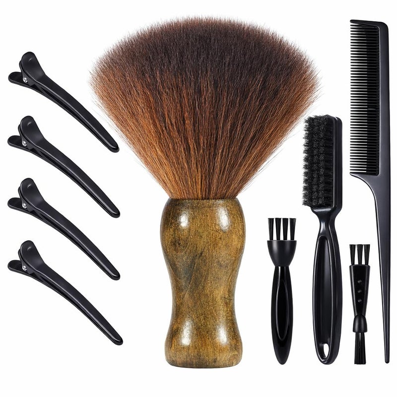obeoby 9Pcs Barber Neck Duster Brush Set, Barber Accessories Cleaning Supplies for Hair Cutting All Hair Type Valentines Day Gifts for Husband - Image 1