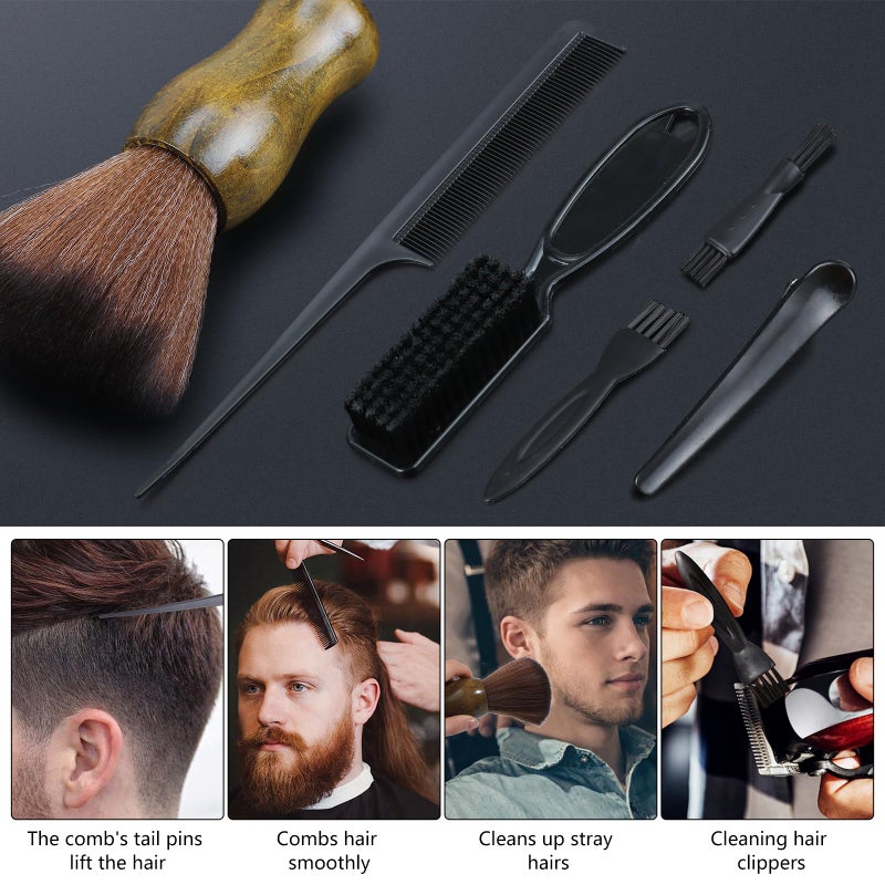 obeoby 9Pcs Barber Neck Duster Brush Set, Barber Accessories Cleaning Supplies for Hair Cutting All Hair Type Valentines Day Gifts for Husband - Image 4
