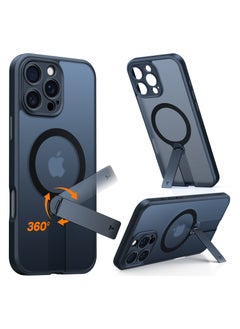 TORRAS Upgraded 360° Rotable Stand Magnetic Shockproof for iPhone 16 Pro Case with Full Camera Protection, Fit for MagSafe, 16FT Mil-Grade Shockproof Slim Phone Case for iPhone 16 Pro 6.3", Black  - Image 2