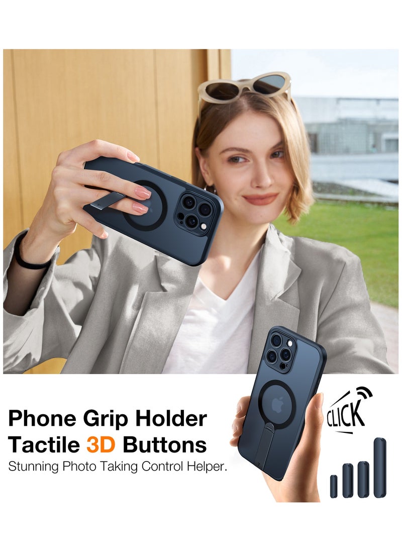 TORRAS - Upgraded 360° Rotable Stand Magnetic Shockproof for iPhone 16 Pro Case with Full Camera Protection, Fit for MagSafe, 16FT Mil-Grade Shockproof Slim Phone Case for iPhone 16 Pro 6.3", Black - Image 1