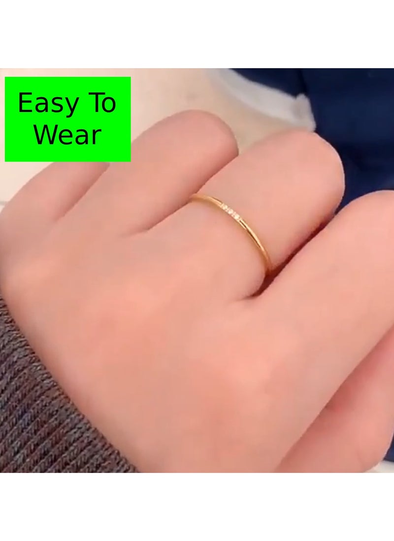 Soko Mesh Exquisite Women's Gold Band 1mm Diamond Rings - Handcrafted Wedding Band, Luxury Fashion Accessory, Timeless Design, Perfect Gift, Fine Jewelry Collection  - Image 2