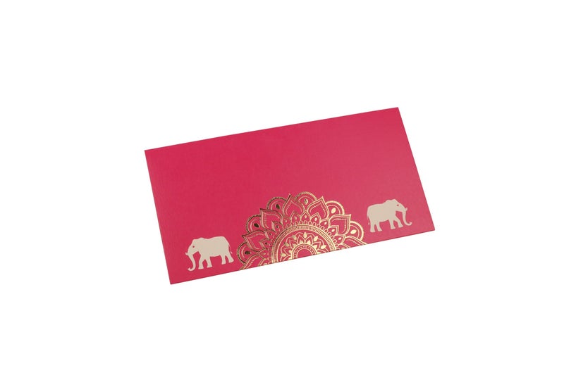 Be Stories Royal Elegance Print Rectangle Shape Cash Envelopes/Shagun Lifafa For Gifting Money On Wedding, BabyShower, Diwali, Christmas With Gold sticker seals - 7.50 x 3.50 Inches, Pack of 5 - Image 5