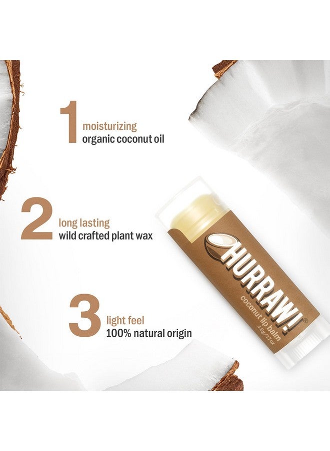 Hurraw! Coconut Lip Balm, 5 Pack: Organic, Certified Vegan, Cruelty and Gluten Free. Non-GMO, 100% Natural Ingredients. Bee, Shea, Soy and Palm Free. Made in USA - Image 3