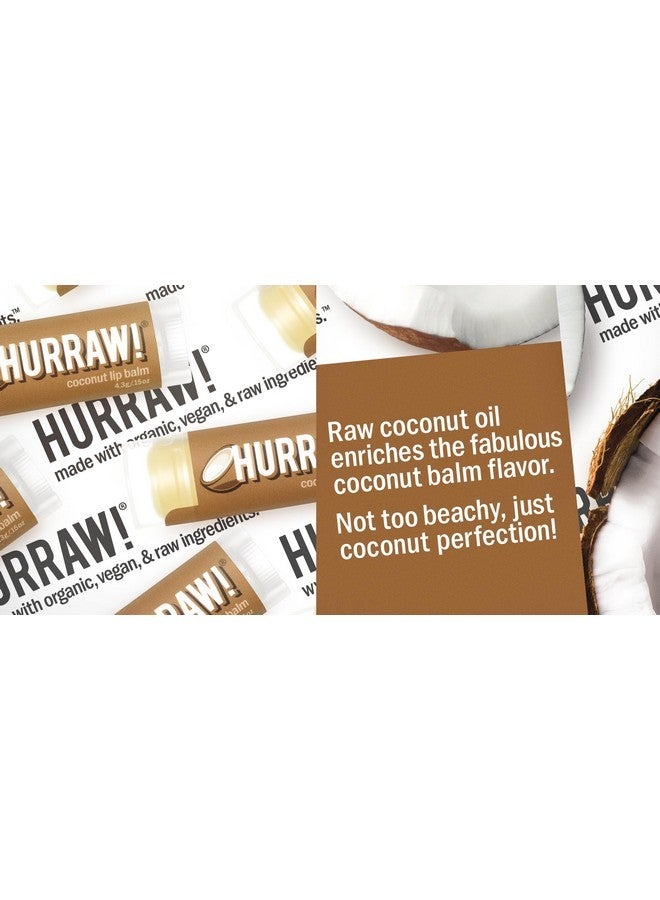 Hurraw! Coconut Lip Balm, 5 Pack: Organic, Certified Vegan, Cruelty and Gluten Free. Non-GMO, 100% Natural Ingredients. Bee, Shea, Soy and Palm Free. Made in USA - Image 4