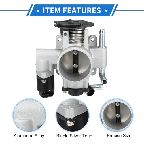 VekAuto Throttle Body Assembly Compatible for Chevrolet Aveo 1.6L L4 - Gas 2004-2005, 53.5mm Aluminum Alloy Silver Tone Engine Throttle Body Actuator - Image 4