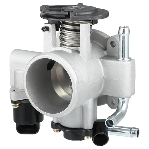 VekAuto Throttle Body Assembly Compatible for Chevrolet Aveo 1.6L L4 - Gas 2004-2005, 53.5mm Aluminum Alloy Silver Tone Engine Throttle Body Actuator - Image 1