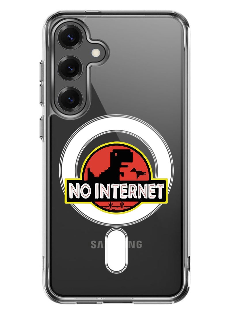 Theodor Magnetic Case for Samsung Galaxy S25 6.2-inch Compatible with MagSafe Wireless Charging, Shockproof Phone Bumper Cover No Internet - Image 1