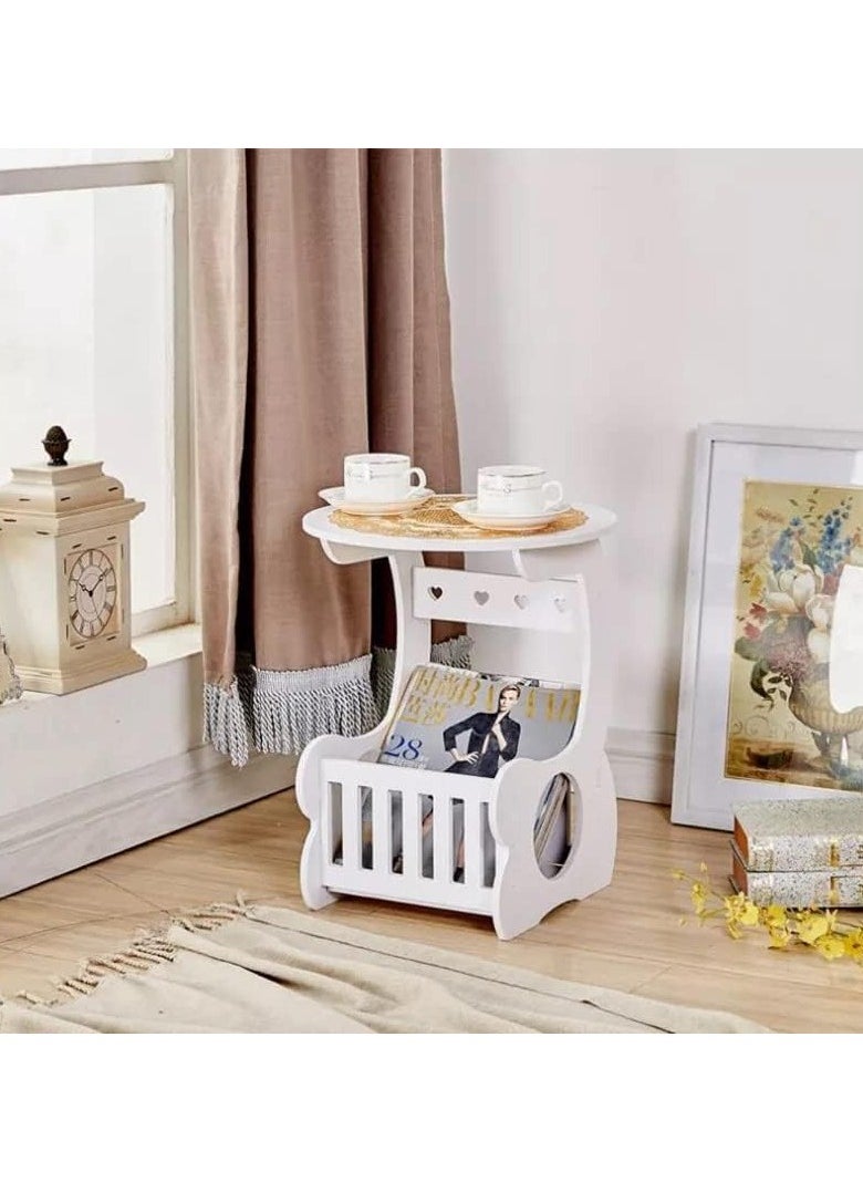 Generic White PVC Side Table – Modern & Durable Table for Living Room or Bedroom  - Image 2