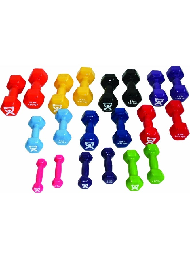 CanDo Vinyl Coated Dumbbell - 10-Piece Set - 2 Each 1, 2, 3, 4, 5 - Image 3