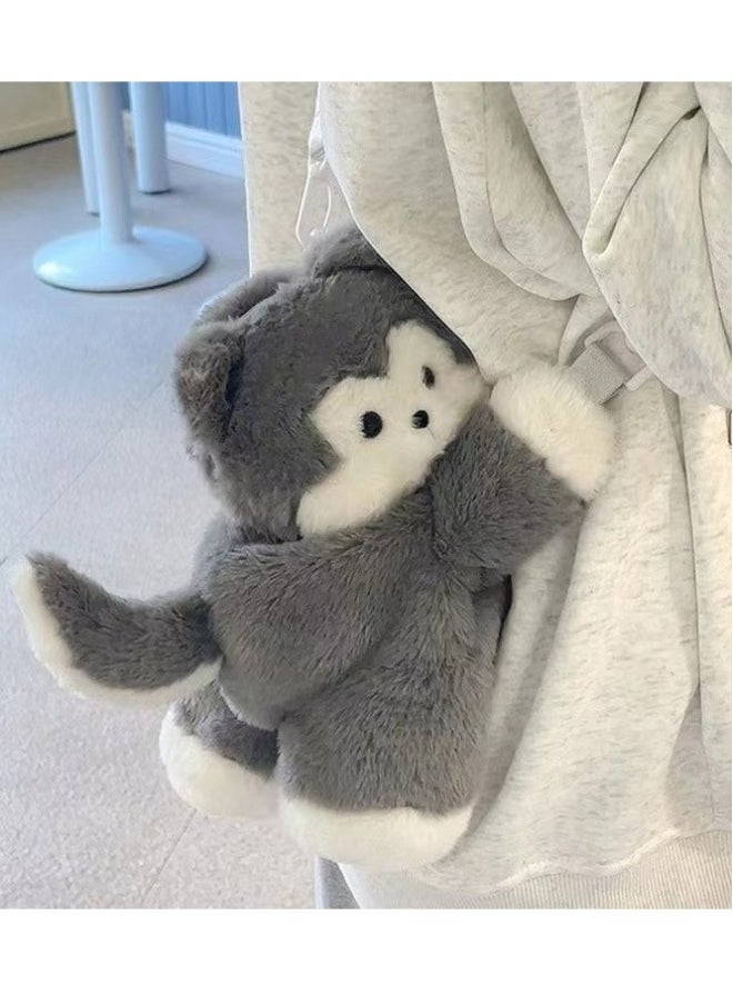 PawPaw Husky Puppy Cute Plush Crossbody Bag Doll Cartoon Backpack Gift for Kids, Friends, or Girlfriend  - Image 4