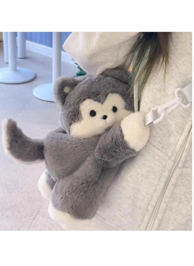 PawPaw Husky Puppy Cute Plush Crossbody Bag Doll Cartoon Backpack Gift for Kids, Friends, or Girlfriend  - Image 1