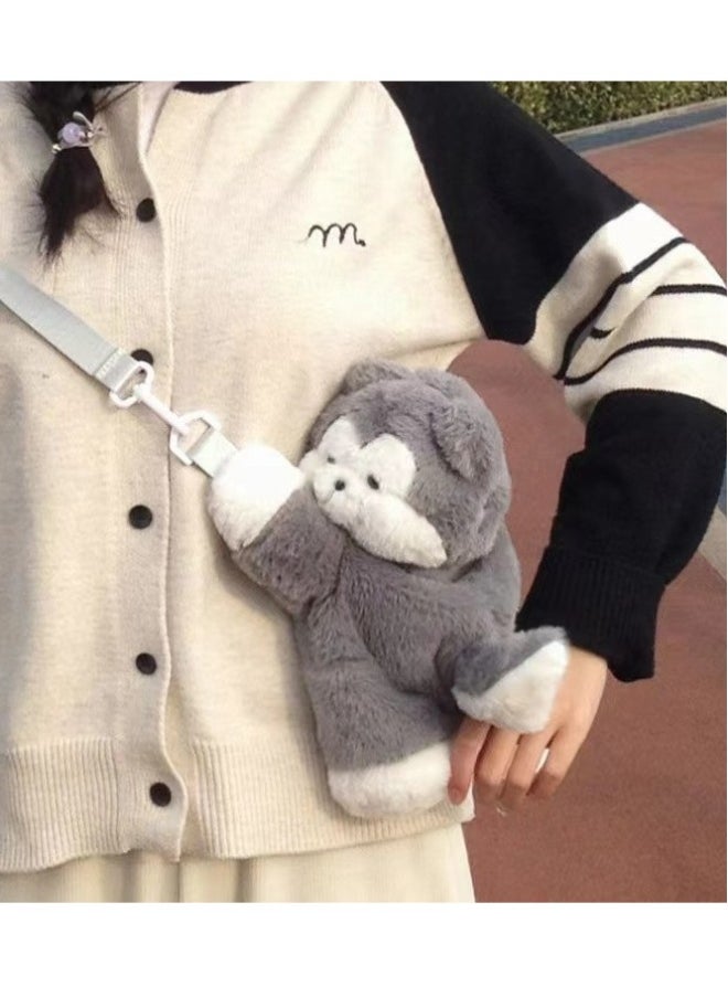 PawPaw Husky Puppy Cute Plush Crossbody Bag Doll Cartoon Backpack Gift for Kids, Friends, or Girlfriend  - Image 3