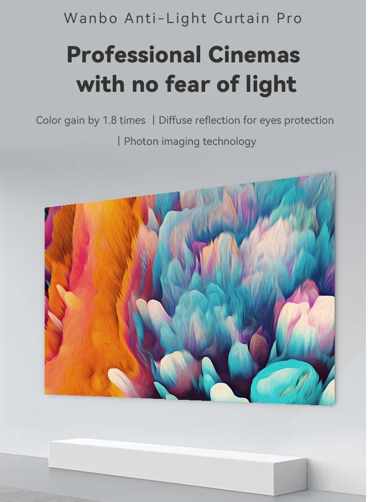 وانبو HD Anti-Light Curtain Pro Portable and Foldable Projection Screen N70389948LEB white - Image 5