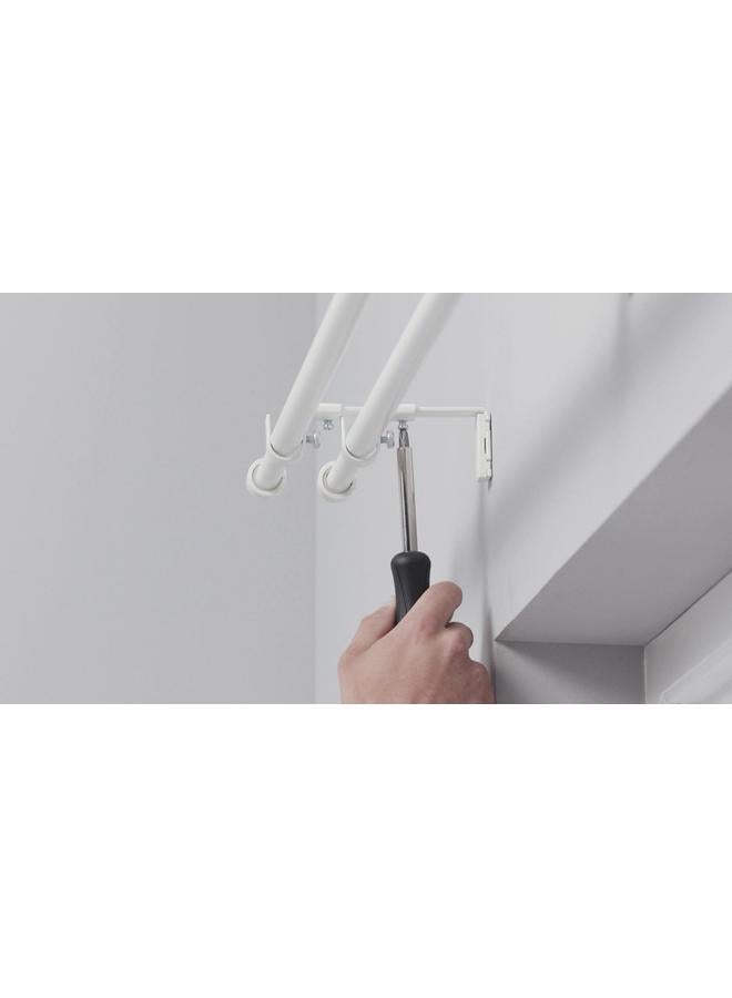 erorex Double Curtain Rod Set, White, 120-210 Cm 19 Mm - Image 2