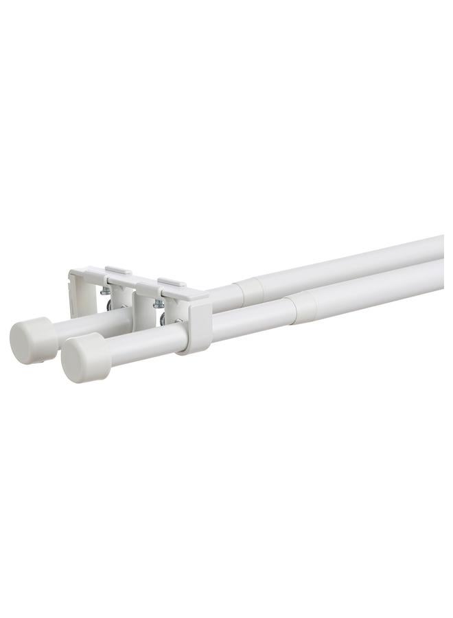 erorex Double Curtain Rod Set, White, 120-210 Cm 19 Mm - Image 1