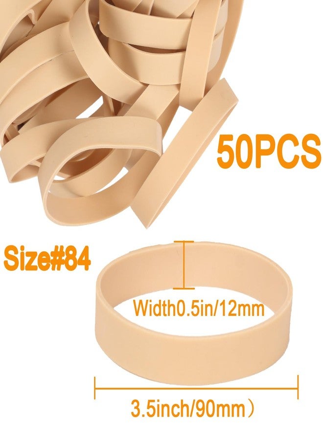 Foshine Size #84 Tactical Rubber Bands,Elastic Band Beige Rubber Band 50pcs Heavy Duty Wide For Office Home Supplies(3-1/2" x 1/2'') - Image 3