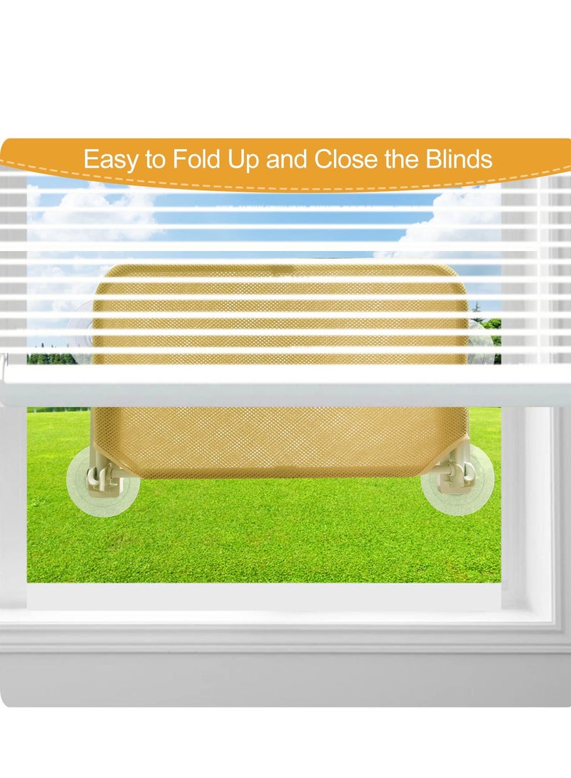 SYOSI Toys Organizer Foldable Cat Window Perch, Cordless Cat Window Hammock with 4 Strong Suction Cups, Foldable Cat Beds for Indoor Cats, Large Cats Window Seat Windowsill Safety with Sturdy Metal Frame Soft Cover - Image 2