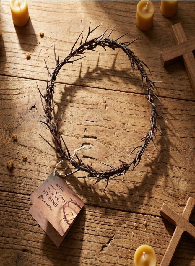 Yinder Crown of Thorns Set with Jesus Thorn Crowns Prayer Request Card Lent Holy Week Good Friday Jesus Crucifixion Life Authentic Biblical Lifesize 8" Crown of Thorns for Church Decor Religious Gift - Image 4