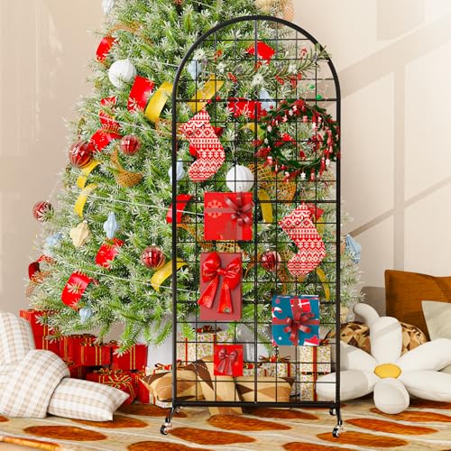 VGMiu Grid Wall Panel 1PCS Display Stand 2' x 5.2' FT Black Grid Wall Panels Movable Retail Display Racks Floorstanding Gridwall Heavy Duty with Wheel for Art Craft Photo Displays Fair Trade Show - Image 4