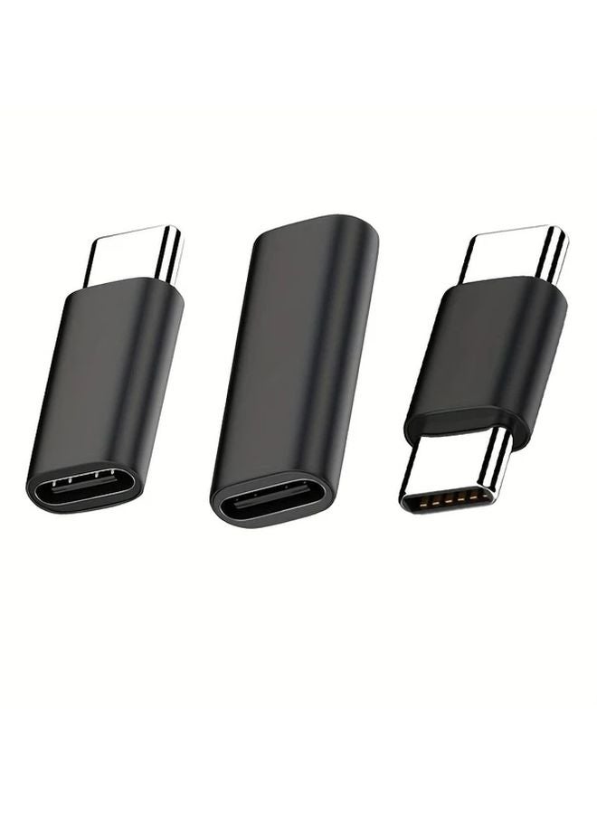 3PCS Black USB C Extension Adapter Set 10Gbps PD60W Enhanced Connectivity - Image 4