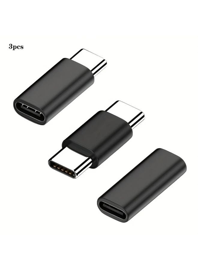 3PCS Black USB C Extension Adapter Set 10Gbps PD60W Enhanced Connectivity - Image 1