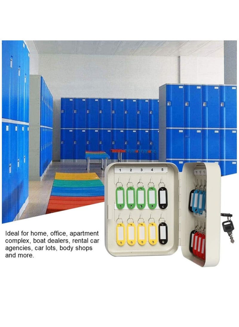 RENOVO Metal Key Box 80 Key Steel Key Cabinet Wall Mount Storage Box Organizer Key with Tag Assorted Color Plastic - Image 4