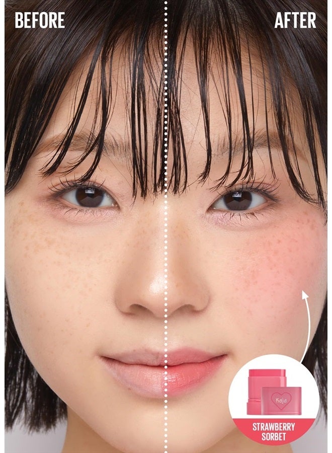 KAJA Dewy Bar - Creamy Multi-Stick Blusher & Lip Balm, Korean Cream Blush Stick for Cheeks and Lips, 45% Moisturizing Oil, Apple Extract, Vitamin-Hyaluronic Acid Infused, 02 Strawberry Sorbet,10g - Image 3