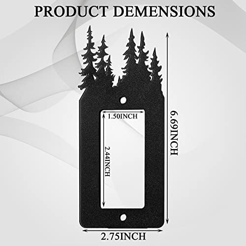 Lothee 6 Pcs Metal Bear Light Switch Cover Plate Moose Tree Mountain Elk Forest Outlet Plate Toggle Outlet Wall Cover for Home(Single Flat) - Image 2