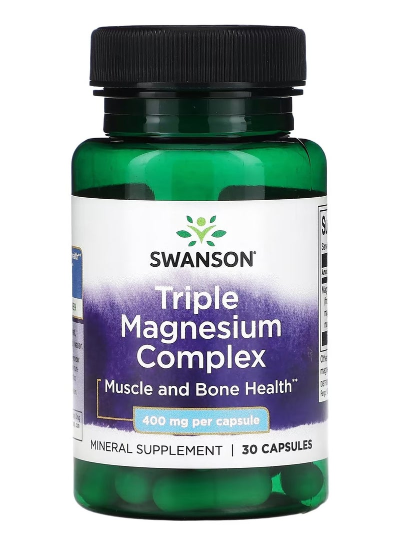 Swanson, Triple Magnesium Complex, 400 mg, 30 Capsules