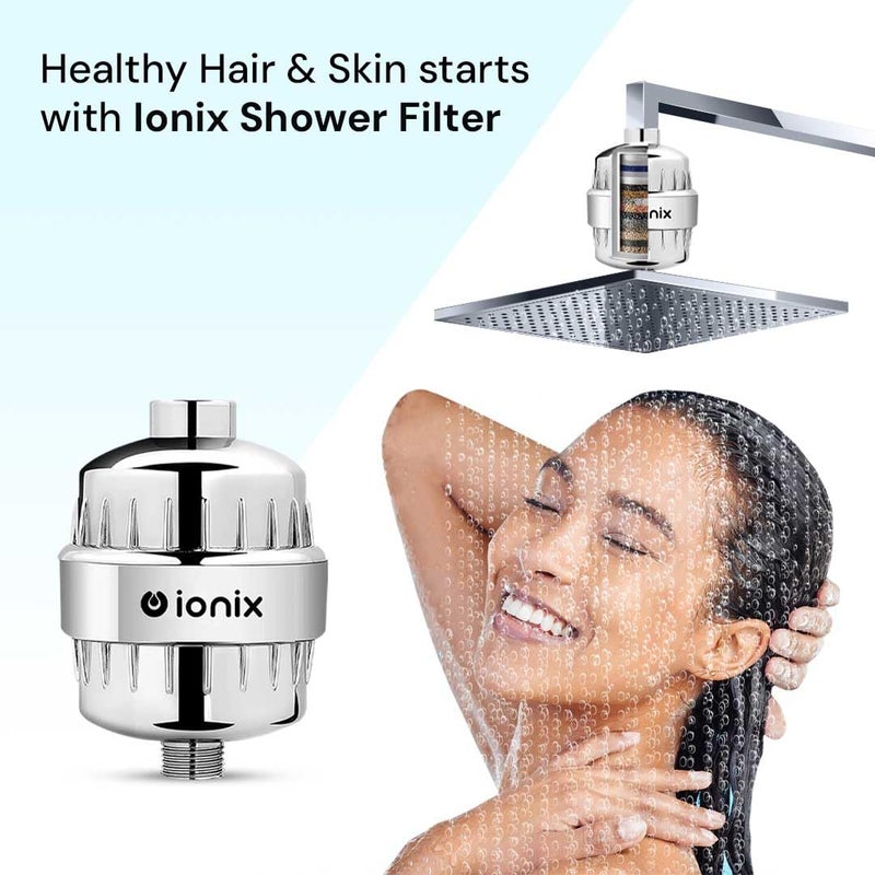 IONIX Shower and tap Filter for Hard Water with 15 Stage Pack of 2 Water Softener for Bathroom Hard Water Filter 1 Year Warranty Water Softener for Bathroom 2 Piece - Image 3