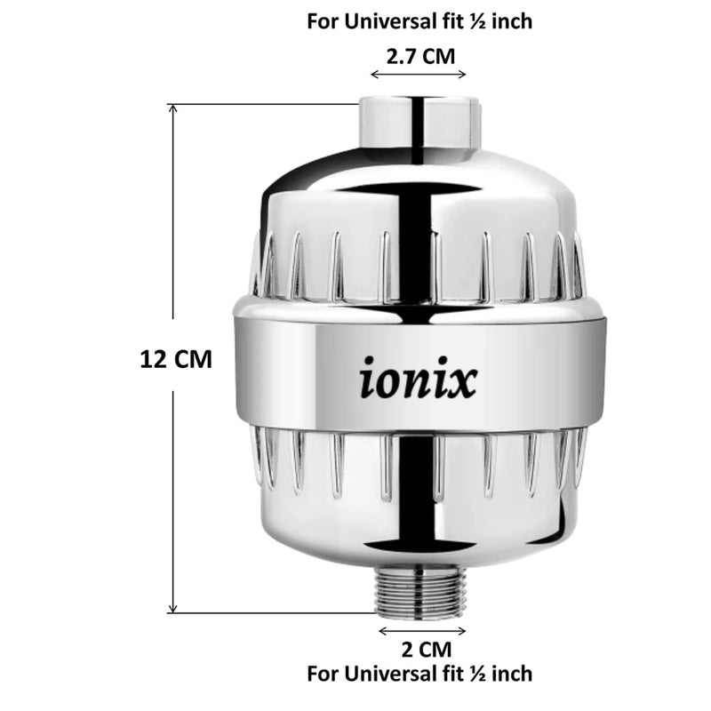 IONIX Shower and tap Filter for Hard Water with 15 Stage Pack of 2 Water Softener for Bathroom Hard Water Filter 1 Year Warranty Water Softener for Bathroom 2 Piece - Image 2