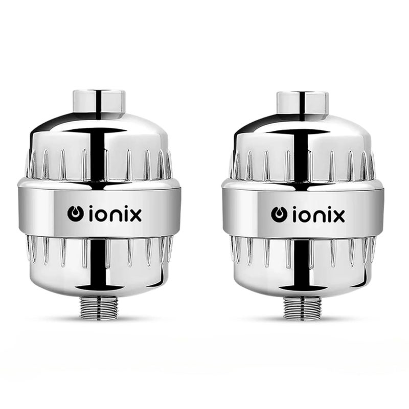 IONIX Shower and tap Filter for Hard Water with 15 Stage Pack of 2 Water Softener for Bathroom Hard Water Filter 1 Year Warranty Water Softener for Bathroom 2 Piece - Image 1