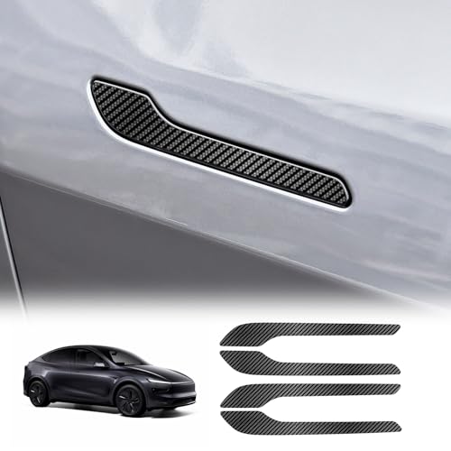 FDAIUN Precut Car Paint Protective Film for 2025 Tesla Model Y Juniper PPF Carbon Fiber Print Self Adhesive TPU Car Wrap Film Scratch Protector Exterior Accessories 4Pcs(Outside Door Puller) - Image 2