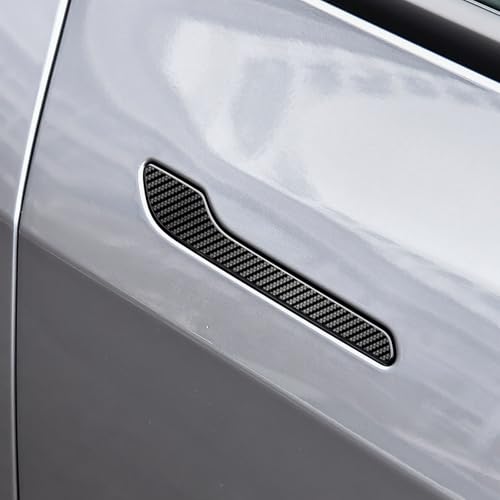 FDAIUN Precut Car Paint Protective Film for 2025 Tesla Model Y Juniper PPF Carbon Fiber Print Self Adhesive TPU Car Wrap Film Scratch Protector Exterior Accessories 4Pcs(Outside Door Puller) - Image 1