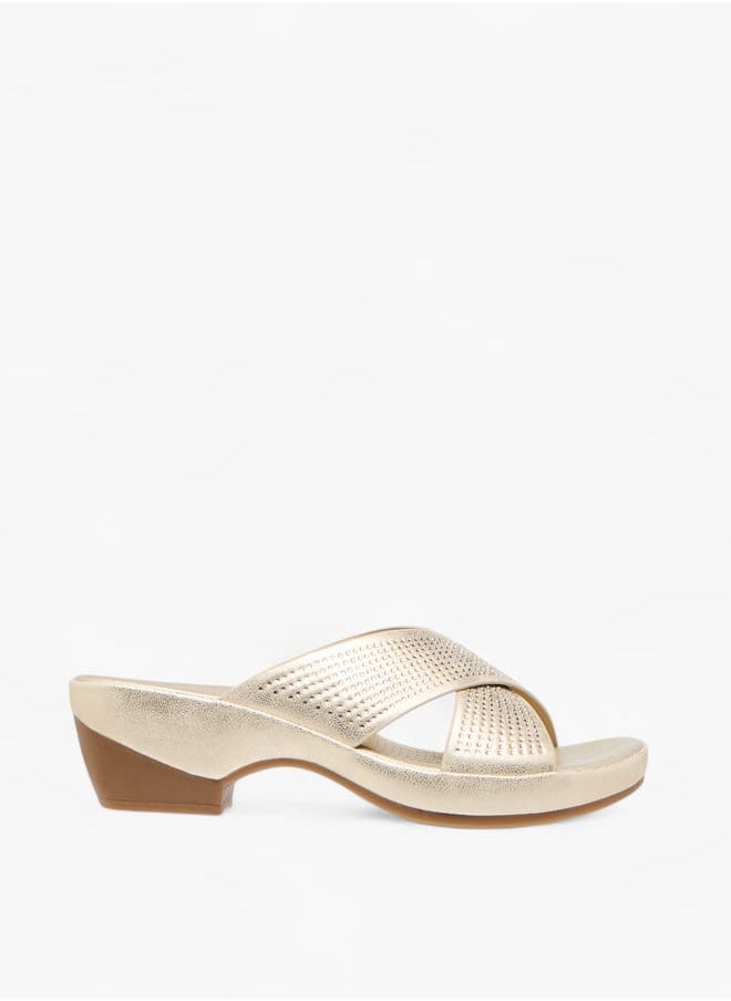 Le Confort Womens Embellished Cross Strap Comfort Sandals With Block Heels  - Image 3