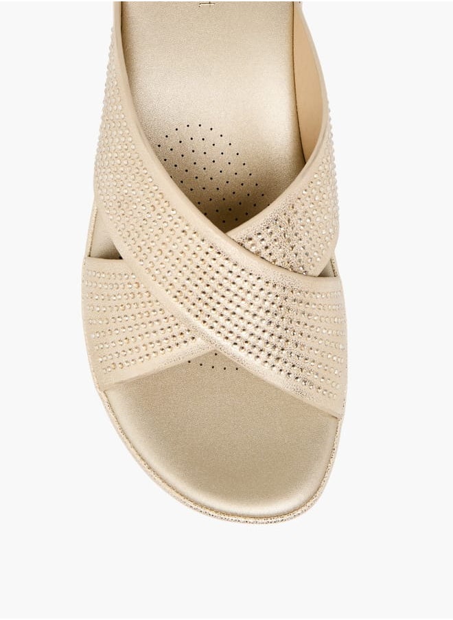 Le Confort Womens Embellished Cross Strap Comfort Sandals With Block Heels  - Image 4