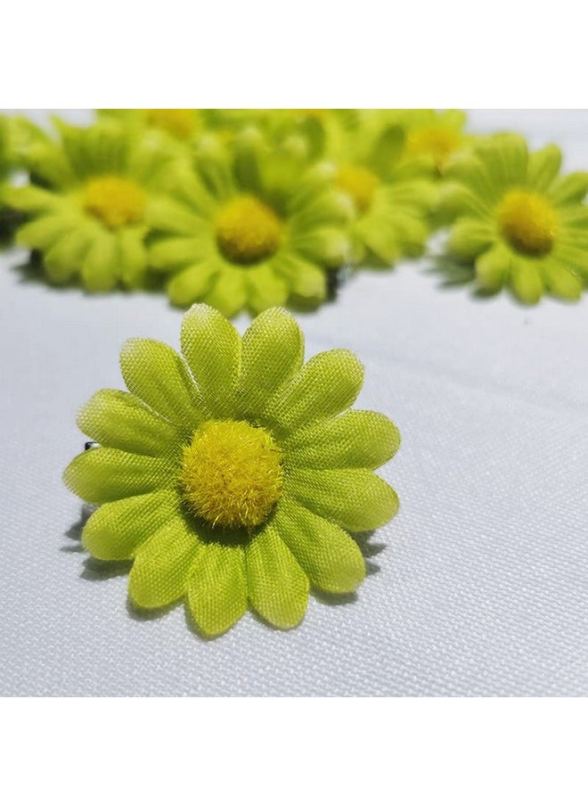 Backgarden 12pcs Womens Multi-colored Sweet Daisy Hair Clips Mini Sun Flower Hairpins Hair Accessory for Bridesmaid Wedding Photography (Light green)  - Image 2