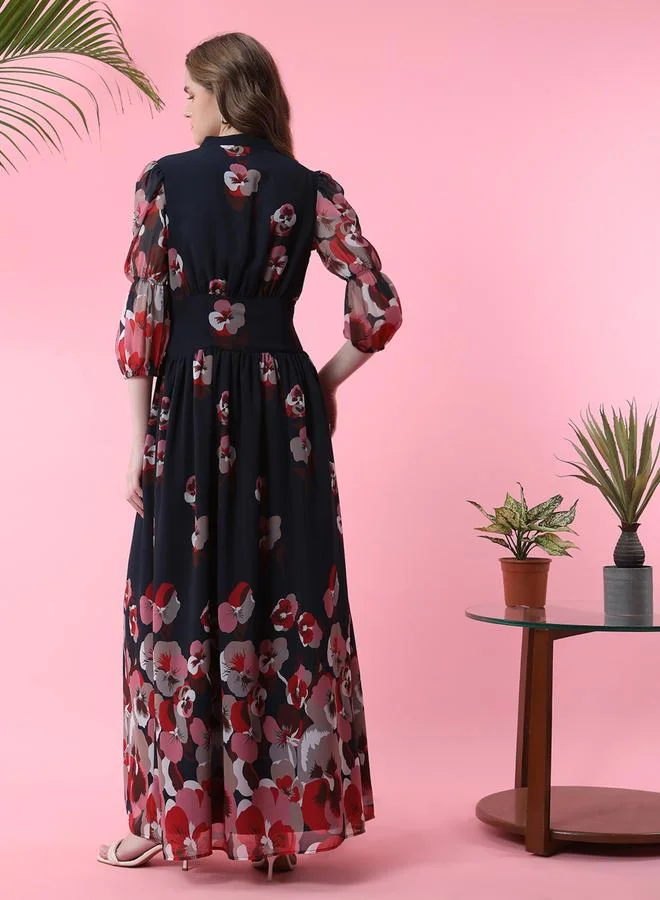 Mish Floral Chiffon Maxi Dress