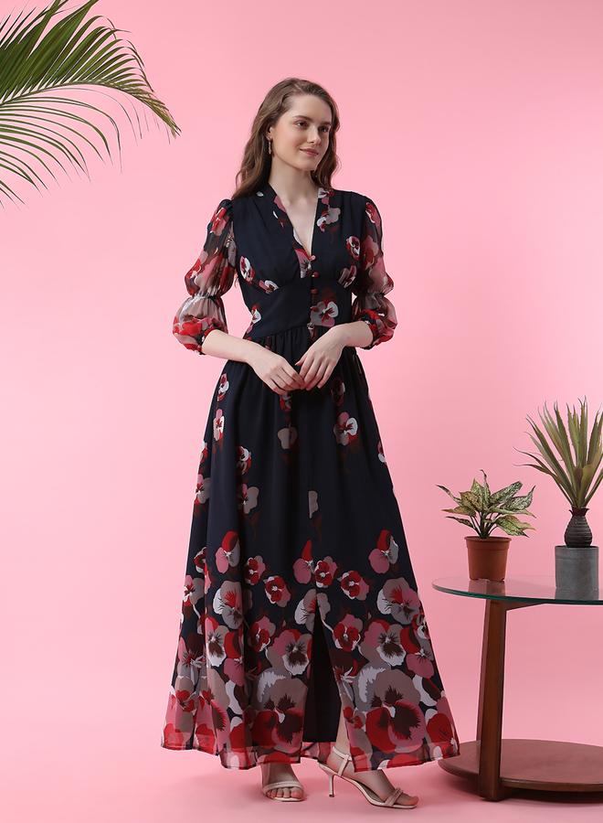 Mish Floral Chiffon Maxi Dress  - Image 5